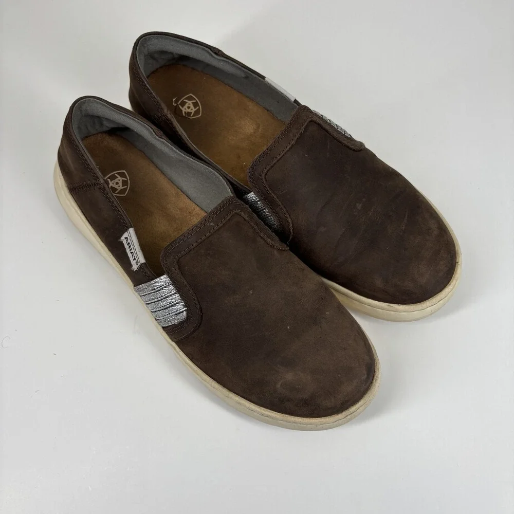 Ariat Ryder Cruiser Women's US 9B Palm/Brown Leather Comfort Slip-On Loafer Shoe